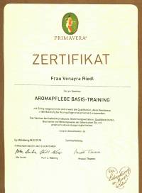 Aromapflege Basis Training Zertifikat